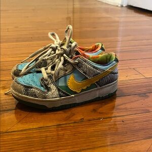 Nike Kids Sneakers - Blue, Yellow, and Gray